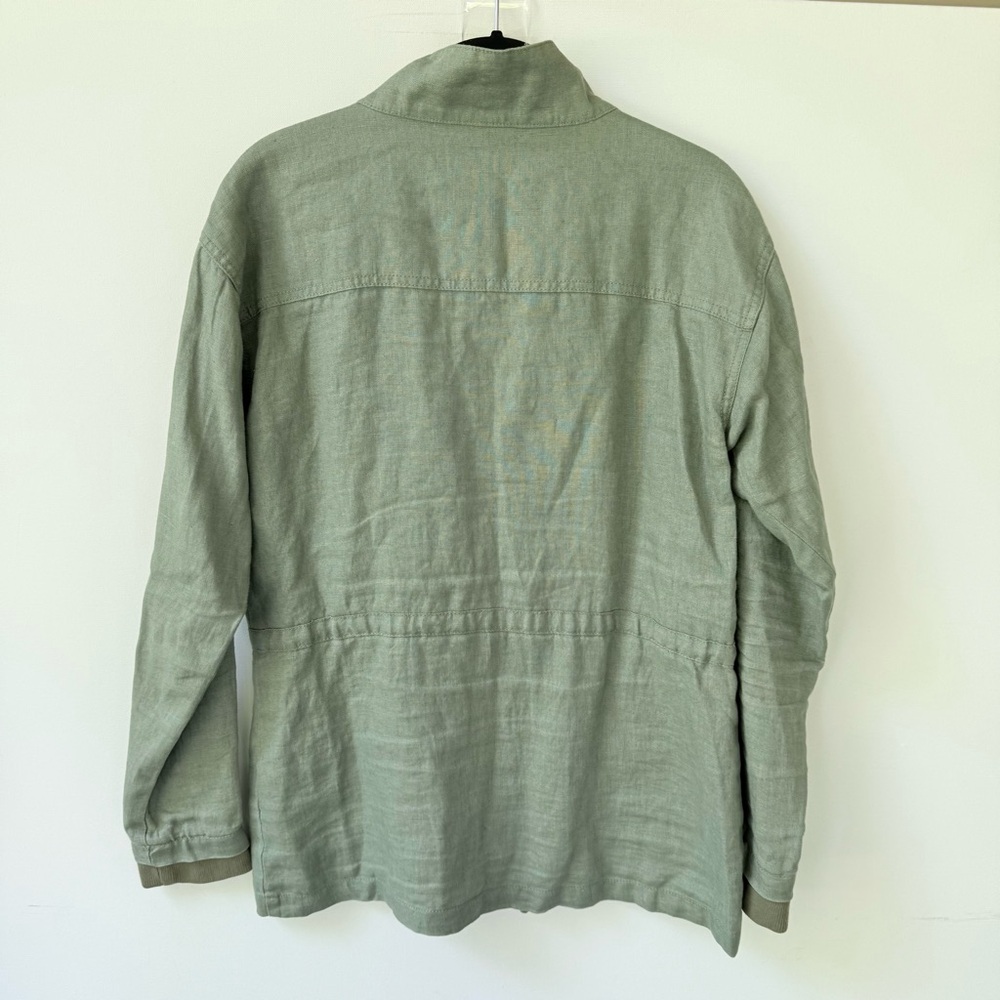 Michael Stars 100% Linen Full Zip Jacket Green size medium - Picture 5 of 5